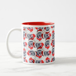Grappige Cane Corso Kerstpatroon Tweekleurige Koffiemok
