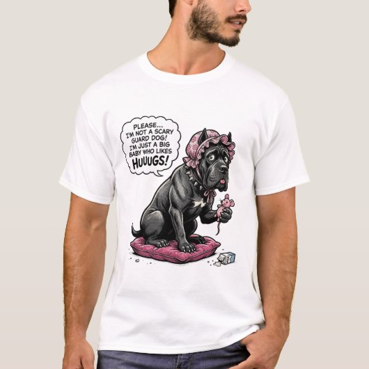 Grappige Cane Corso Peekaboo T-shirt (Voorkant)