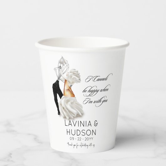 Grappige Cannoli Italiaanse Huwelijk Papieren Bekers (Voorkant)