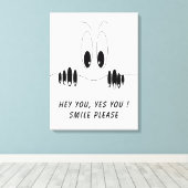 Grappige Canvas Print met Curiosity Eyes - Smile (Insitu (Houten vloer))