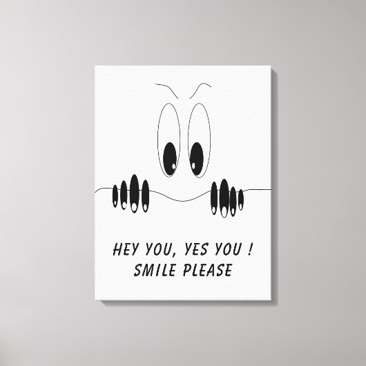Grappige Canvas Print met Curiosity Eyes - Smile (Voorkant)