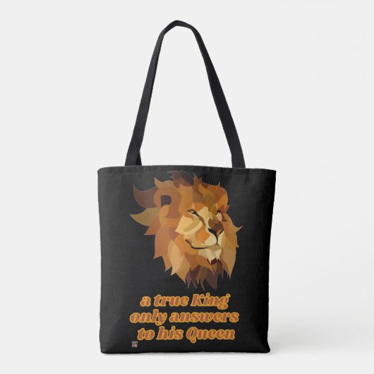 grappige canvas tas "EEN GOEDE KONING..." (Achterkant)