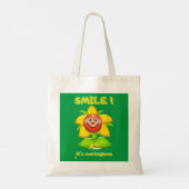 grappige canvas tas "SMILE" (Achterkant)
