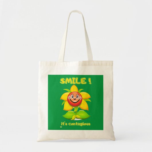 grappige canvas tas "SMILE" (Voorkant)
