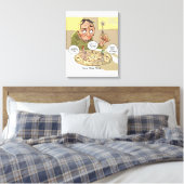 Grappige Canvasprint Filosofie Deep Dish Pizza Canvas Afdruk (Insitu (Slaapkamer))