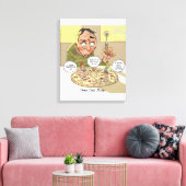 Grappige Canvasprint Filosofie Deep Dish Pizza Canvas Afdruk (Insitu (Woonkamer))