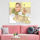 Grappige Canvasprint Filosofie Deep Dish Pizza Canvas Afdruk (Insitu (Woonkamer))
