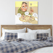 Grappige Canvasprint Filosofie Deep Dish Pizza Canvas Afdruk (Insitu (Slaapkamer))