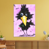 Grappige Canvasprint met Verliefde Kraai Canvas Afdruk (Insitu (Woonkamer))