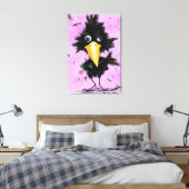 Grappige Canvasprint met Verliefde Kraai Canvas Afdruk (Insitu (Slaapkamer))