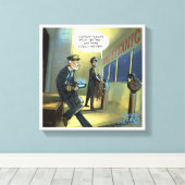 Grappige Canvasprint 'Niet sms'en en Titanic' Canvas Afdruk (Insitu (Houten vloer))
