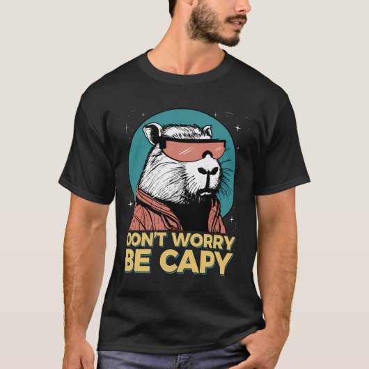 Grappige capibara maak je geen zorgen wees Capy kn T-shirt (Voorkant)