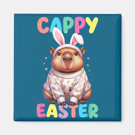 Grappige cappy Pasen capybara meme gelukkige Pasen Magneet (Voorkant)