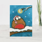 Grappige Capricieuze van Robin en gloed-Insect Feestdagen Kaart (Voorkant)