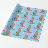 Grappige Capy Kerstmis Capybara Pun Vakantie Cadeaupapier (Uitgerold)