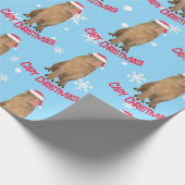 Grappige Capy Kerstmis Capybara Pun Vakantie Cadeaupapier (Hoek)