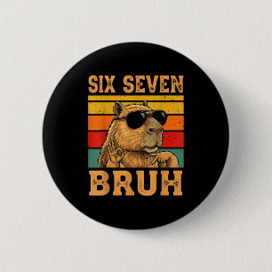 Grappige Capybara 67 Meme Zes Zeven Bruh Jongens T Ronde Button 5,7 Cm