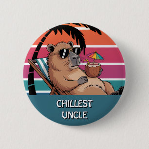 Grappige Capybara Aangepaste Rol Familieleden Reün Ronde Button 5,7 Cm