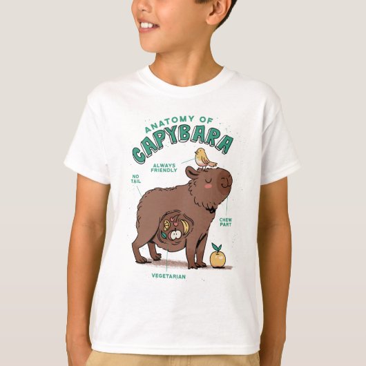 Grappige Capybara-anatomie T-shirt (Voorkant)