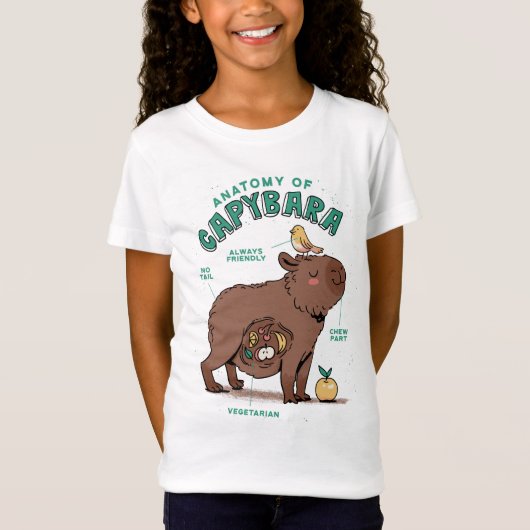 Grappige Capybara-anatomie T-shirt (Voorkant)
