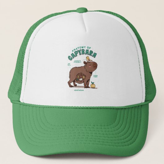 Grappige Capybara-anatomie Trucker Pet (Voorkant)