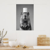Grappige Capybara-badkamerkunstprint, toiletpapier Poster (Keuken)