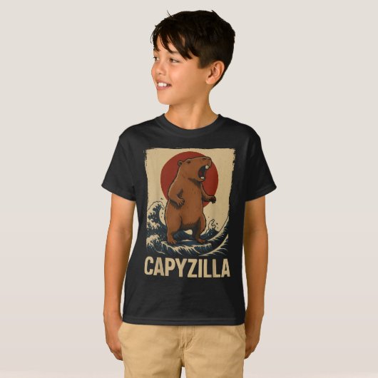 Grappige Capybara Boys Meisjes Kinder Mannen Capyz T-shirt (Voorkant volledig)