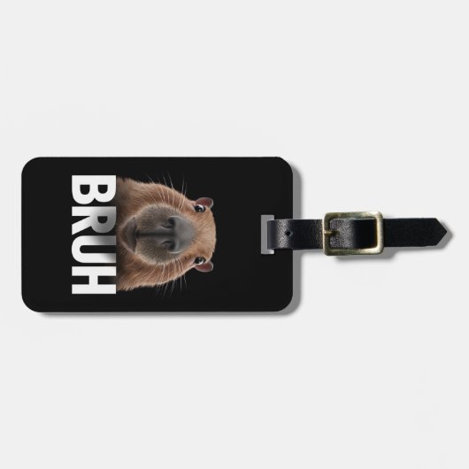 Grappige Capybara Bruh Bagagelabel (Voorkant horizontaal)
