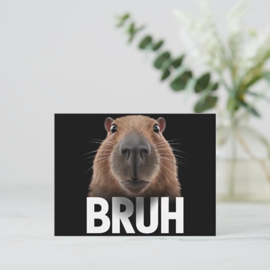 Grappige Capybara Bruh Briefkaart (Staand voorkant)