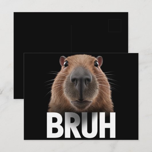 Grappige Capybara Bruh Briefkaart (Voorkant / Achterkant)
