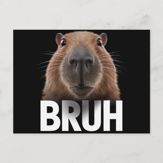 Grappige Capybara Bruh Briefkaart (Voorkant)