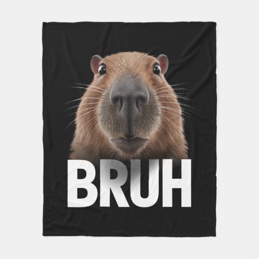 Grappige Capybara Bruh Fleece Deken (Voorkant)