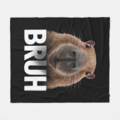 Grappige Capybara Bruh Fleece Deken (Voorkant (Horizontaal))