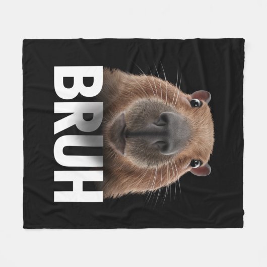 Grappige Capybara Bruh Fleece Deken (Voorkant (Horizontaal))