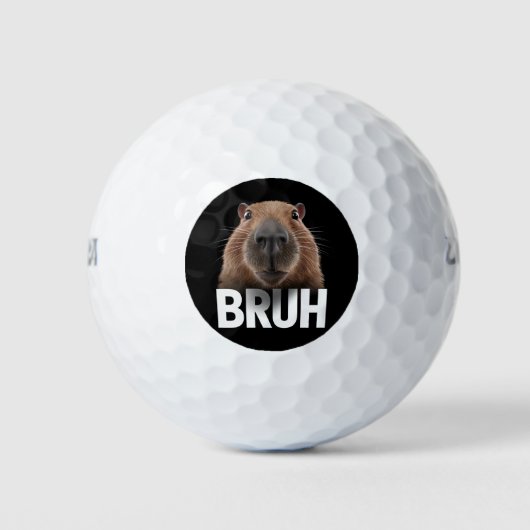 Grappige Capybara Bruh Golfballen (Voorkant)