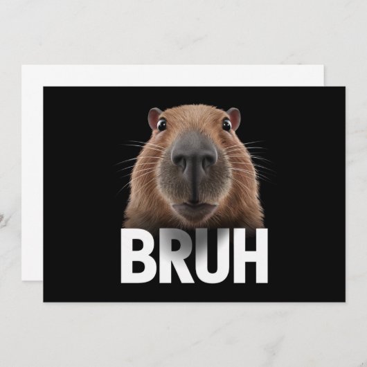 Grappige Capybara Bruh Kaart (Voorkant / Achterkant)