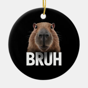 Grappige Capybara Bruh Keramisch Ornament