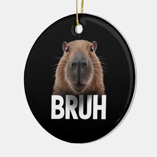 Grappige Capybara Bruh Keramisch Ornament (Links)