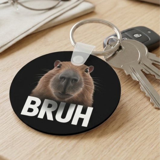 Grappige Capybara Bruh Meme Dierengezicht Sleutelhanger