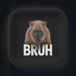 Grappige Capybara Bruh Papieren Bordje<br><div class="desc">Grappige Capybara Bruh</div>