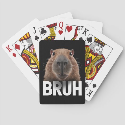 Grappige Capybara Bruh Pokerkaarten (Achterkant)