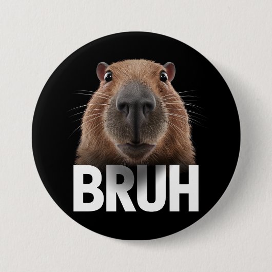 Grappige Capybara Bruh Ronde Button 7,6 Cm (Voorkant)