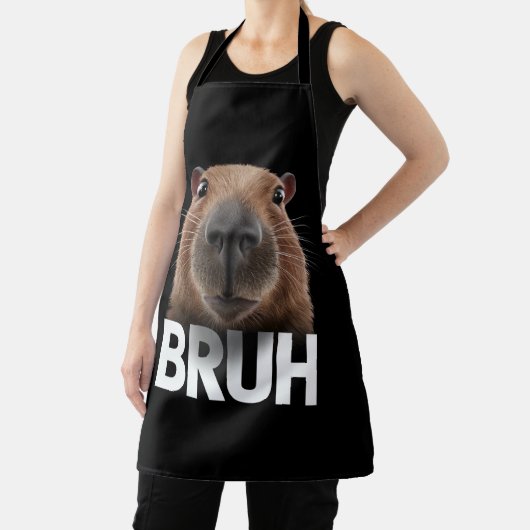 Grappige Capybara Bruh Schort (Insitu)