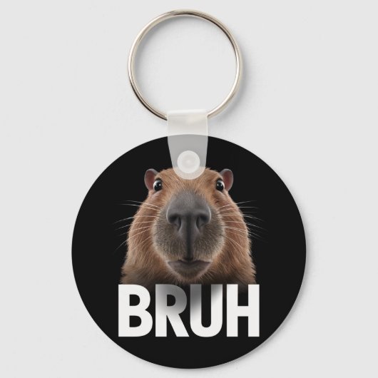 Grappige Capybara Bruh Sleutelhanger (Voorkant)