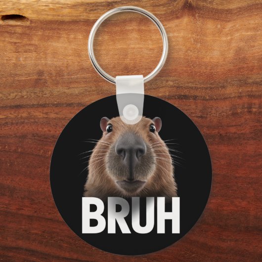 Grappige Capybara Bruh Sleutelhanger (Voorkant)