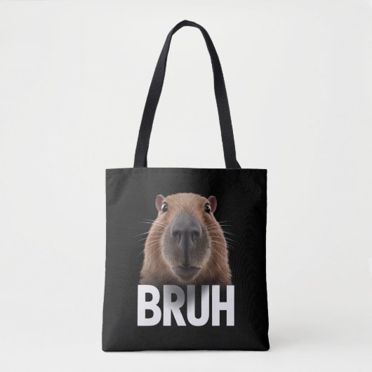 Grappige Capybara Bruh Tote Bag (Voorkant)