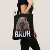 Grappige Capybara Bruh Tote Bag (Dichtbij)