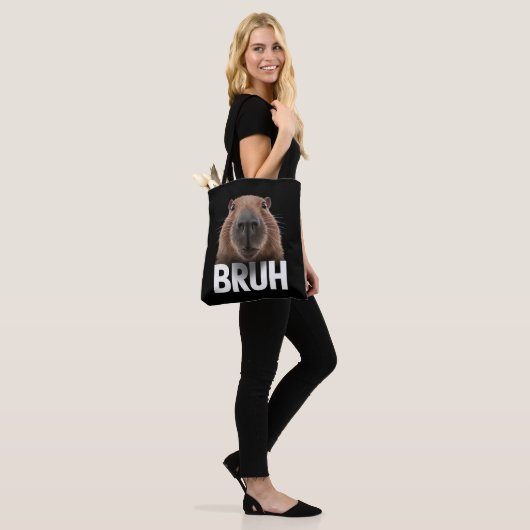Grappige Capybara Bruh Tote Bag (Op model)