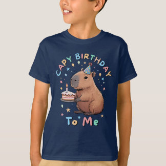 Grappige Capybara Capy Verjaardag voor mij Feest v T-shirt