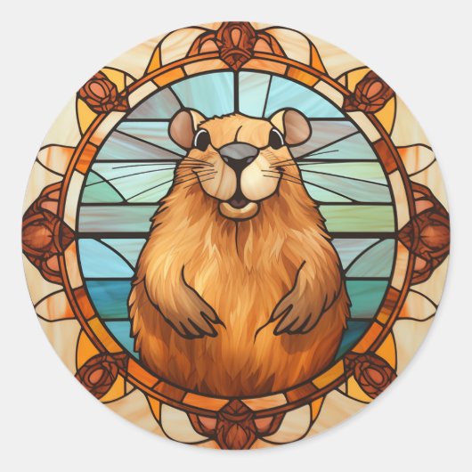 Grappige Capybara, Capybara Fan Ronde Sticker (Voorkant)
